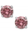 Perfection in pink. These sparkling stud earrings feature round-cut pink diamonds (1/2 ct. t.w.) in a four-prong setting of 14k white gold. Approximate diameter: 1/5 inch.