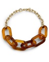 THE LOOKLink designResin and 22k goldplatedS hook closureTHE MEASUREMENTWidth, about 1½Length, about 19ORIGINImported