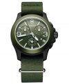 A retro timepiece from Victorinox Swiss Army in army greens, built with precise chronograph tech.