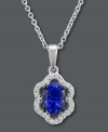 Regal resplendence. The stunning curves on Le Vian's unique pendant necklace shine with the addition of oval-cut tanzanite (5/8 ct. t.w.) and round-cut diamonds (1/10 ct. t.w.). Crafted in 14k white gold. Approximate length: 18 inches. Approximate drop: 1/2 inch.