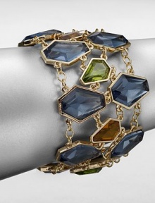 From the Cocktail Hour Collection. A multicolored style with sparking faceted stones in various sizes on a multi-row chain design. Glass stonesGoldtone white metalLength, about 7Magnetic closureImported From the Cocktail Hour Collection. A multicolored style with sparking faceted stones in various sizes on a multi-row chain design. Glass stonesGoldtone white metalLength, about 7Magnetic closureImported