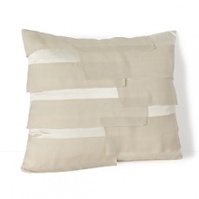 The feminine pleated chiffon overlay adorning this silk HUGO BOSS decorative pillow adds an air of intricate modernity to your decor. The feminine pleated chiffon overlay adorning this silk HUGO BOSS decorative pillow adds an air of intricate modernity to your decor.