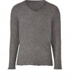Elegant, streamlined staples anchor any wardrobe, and this grey pullover from Marc Jacobs proves a ready addition to any closet - Crafted from a soft, lighter-weight virgin wool and alpaca blend - Slim, straight cut - V-neck and rib trim at hem and cuffs - Seamlessly transitions from work to weekend and pairs perfectly with jeans, chinos, cords or dress trousers