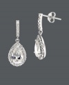 Look the picture of elegance in face-framing drop earrings by B. Brilliant. This polished pair features a glittering pave-set cubic zirconia (2-9/10 ct. t.w.) design that shines in a sterling silver setting. Approximate drop: 7/8 inch.