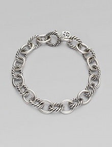 Alternating smooth and cable links create a bracelet that's both classic and of-the-moment with true Yurman style. Sterling silver Length, about 7¼ Spring ring clasp Imported Alternating smooth and cable links create a bracelet that's both classic and of-the-moment with true Yurman style. Sterling silver Length, about 7¼ Spring ring clasp Imported
