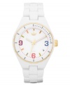 Keep your adidas look fresh with this clean white watch design with pops of summer-ready color.