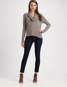 Lightweight, slub-stripe design is styled with an elegant cowlneck and long raglan sleeves. Cowlneck Dropped shoulders Long raglan sleeves Hi-low hem 60% cotton/30% rayon/10% polyester Machine wash Made in USA of imported fabric Lightweight, slub-stripe design is styled with an elegant cowlneck and long raglan sleeves. Cowlneck Dropped shoulders Long raglan sleeves Hi-low hem 60% cotton/30% rayon/10% polyester Machine wash Made in USA of imported fabric