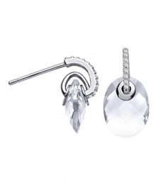 Check please. This pair of crystal-encrusted earrings from Crislu adds a hit of contemporary sparkle with a faceted drop. Check please. This pair of crystal-encrusted earrings from Crislu adds a hit of contemporary sparkle with a faceted drop.