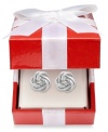 Embracing elegance. Wrapped in Love™ surrounds full-cut diamonds (1/3 ct. t.w.) with bands of 14k white gold for stud earrings that dazzle. Approximate drop: 1/4 inch.