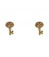 Bring the bling with these quirky-cool key earrings from Juicy Couture - Gold-tone key charm post earrings with crystal embellishment - Pair with a casual cocktail look or an elevated jeans-and-tee combo