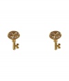 Bring the bling with these quirky-cool key earrings from Juicy Couture - Gold-tone key charm post earrings with crystal embellishment - Pair with a casual cocktail look or an elevated jeans-and-tee combo