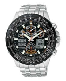 It's time to multi-task with this innovative Eco-Drive Skyhawk watch from Citizen. It's time to multi-task with this innovative Eco-Drive Skyhawk watch from Citizen.