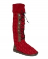 Ward off winter's chill with Muk Luks® tall cable-knit boots! With a lace-up closure and metal ring detailing, they'll keep you perfectly warm and cozy until spring finally arrives.