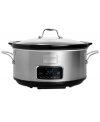 Forget space issues-this 7-qt. slow cooker has an attractive and innovative design that makes the most of your countertop. Ready to conquer every meal from small to large, this programmable kitchen helper wows with an easy-to-use timer, 6 one-touch options-from buffet to soup- and a 3-hour auto keep warm feature. 1-year warranty. Model FPCP07D7MS.