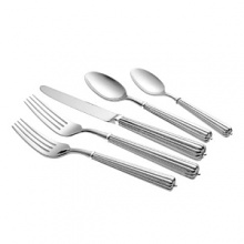 The first time you pick it up you'll know it...Fête flatware is simply magnificent. The beauty of the continuous, all-around fluted design is equally matched by the superior weight and balance of the nickel-plated hollow-handle. The result is a signature. The first time you pick it up you'll know it...Fête flatware is simply magnificent. The beauty of the continuous, all-around fluted design is equally matched by the superior weight and balance of the nickel-plated hollow-handle. The result is a signature.