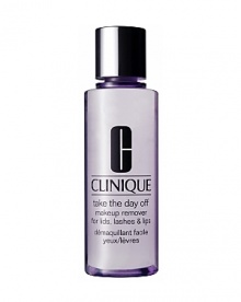 Totally tugless, two-way formula speeds the departure of hard-to-remove eye and lip makeups. Even waterproof mascara. Safe for contact lens wearers. Totally tugless, two-way formula speeds the departure of hard-to-remove eye and lip makeups. Even waterproof mascara. Safe for contact lens wearers.