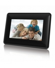 Display your favorite photos in style with the Coby DP730 digital photo frame.