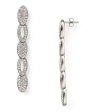 Work elegant lines with these open linkdrop earrings from Lora Paolo. Crafted of rhodium plate and striking inset crystals, it's sure to be a signature accessory.