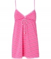 Adorable pink and white lingerie-inspired striped top from Juicy Couture - Stay cozy and stylish in this lovely sleep tank - Stylish micro stripes - Perfect for glamorous lounging