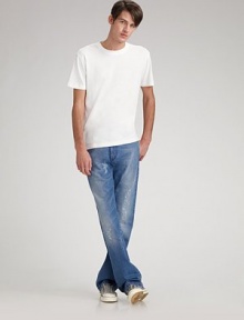 A building block of any man's style, shaped in a premium cotton knit. Crewneck Cotton; hand wash Imported A building block of any man's style, shaped in a premium cotton knit. Crewneck Cotton; hand wash Imported