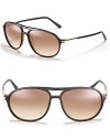 Classic lightweight aviator sunglasses with rounded frames and double bar design.