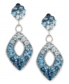 You can't beat these blues. EFFY Collection's beautiful mosaic earrings feature shades of round and oval-cut blue topaz (11-1/4 ct. t.w.) set in sterling silver. Approximate drop: 2-1/5 inches.