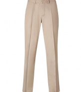 Stylish pants in fine, khaki-colored cotton - casual chino cut, with creases - two angled pockets - very lightweight, top quality and wonderfully comfortable - your favorite pants and a fantastic alternative to jeans - goes with a cool shirt,  polo shirt, cashmere pullover