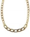 Stand out from the crowd like the glittering center pave link on this chain necklace from Vince Camuto. Crafted from gold tone mixed metal, the necklace also features a lobster claw closure. Approximate length: 16 inches.