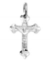 The perfect Confirmation or First Communion gift, this commemorative crucifix charm features a diamond-cut design crafted in 14k white gold. Chain not included. Approximate length: 9/10 inch. Approximate width: 1/2 inch.