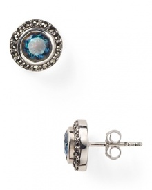 Feminine style radiates from this pair of Judith Jack earrings, accented by mesmerizing drusy quartz gemstones set in sterling silver. Feminine style radiates from this pair of Judith Jack earrings, accented by mesmerizing drusy quartz gemstones set in sterling silver.