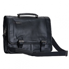 Lightweight laptop bag in a durable leather with double gusset flap closure and zip front pocket. Two compartments, organizer front panel. Quick release buckles for easy access. Back slash pockets. Comfortable, adjustable shoulder strap. Fits most 15 laptops. Lightweight laptop bag in a durable leather with double gusset flap closure and zip front pocket. Two compartments, organizer front panel. Quick release buckles for easy access. Back slash pockets. Comfortable, adjustable shoulder strap. Fits most 15 laptops.