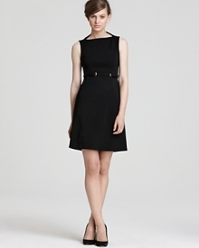 A DIANE von FURSTENBERG LBD gets a decadent dose of style from gold hardware at the front waistline for a desk-to-dinner winning combination. A DIANE von FURSTENBERG LBD gets a decadent dose of style from gold hardware at the front waistline for a desk-to-dinner winning combination.