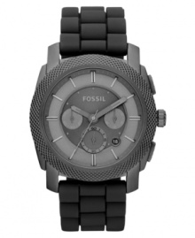 An industrial-strength timepiece from Fossil. With shady grays and cool hues for added style. An industrial-strength timepiece from Fossil. With shady grays and cool hues for added style.