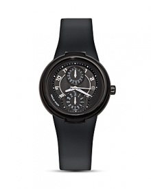 Philip Stein® active watch with a black dial and silicone strap. Philip Stein® active watch with a black dial and silicone strap.