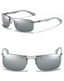 A stripped-down style that's 100 percent Ray-Ban. We love the techy look of these frames. A stripped-down style that's 100 percent Ray-Ban. We love the techy look of these frames.