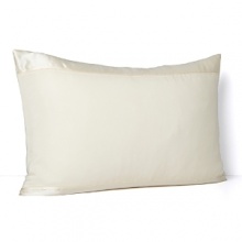 A silk border adds a textural luxury to this luminous Donna Karan sham--a simple way to infuse your boudoir with elegance. A silk border adds a textural luxury to this luminous Donna Karan sham--a simple way to infuse your boudoir with elegance.
