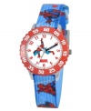 Your friendly neighborhood Spider-Man! Help your kids stay on time with this fun Time Teacher watch from Marvel. Featuring iconic character, Spider Man, the hands are clearly labeled for easy reading.