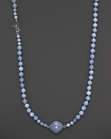 Blue lace agates and faceted white sapphires, set in sterling silver. By Elizabeth Showers.