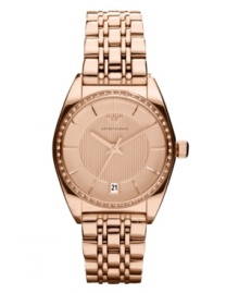 Graced with rosy warmth, this Emporio Armani watch lends an air of confidence to the wearer. Graced with rosy warmth, this Emporio Armani watch lends an air of confidence to the wearer.
