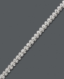 Add a simple layer for polished put-togetherness. Giani Bernini's chic, crisscross chain bracelet shines in sterling silver. Approximate length: 7 inches. Add a simple layer for polished put-togetherness. Giani Bernini's chic, crisscross chain bracelet shines in sterling silver. Approximate length: 7 inches.