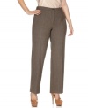These straight leg pants from JM Collection's line of plus size clothes feature stretch tabs at the waistband for a flattering fit-- they're an Everyday Value in plus size fashion!