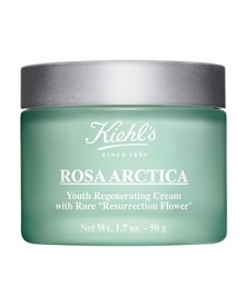 Recharge Cells. Jolt Back Youth. Kiehl's revolutionary youth regenerating cream is formulated with a rare Resurrection Flower, celebrated for its ability to survive the harshest conditions. Used twice daily, skin is jolted back to youth - smoother, firmer and denser. This youth regenerating cream is formulated with a rare Resurrection Flower and is hand-harvested at full bloom to ensure efficacy. The incredibly resilient flower is able to survive up to 31 months of extreme dehydration and when proper moisture conditions are restored, it returns to life within hours. The cell-reviving nutrients and vitality of the rare flower is infused at optimal levels in the Rosa Arctica formulation igniting the skin's ability to begin repair and triggering the return to youthful-looking skin. Recharge Cells. Jolt Back Youth. Kiehl's revolutionary youth regenerating cream is formulated with a rare Resurrection Flower, celebrated for its ability to survive the harshest conditions. Used twice daily, skin is jolted back to youth - smoother, firmer and denser. This youth regenerating cream is formulated with a rare Resurrection Flower and is hand-harvested at full bloom to ensure efficacy. The incredibly resilient flower is able to survive up to 31 months of extreme dehydration and when proper moisture conditions are restored, it returns to life within hours. The cell-reviving nutrients and vitality of the rare flower is infused at optimal levels in the Rosa Arctica formulation igniting the skin's ability to begin repair and triggering the return to youthful-looking skin.