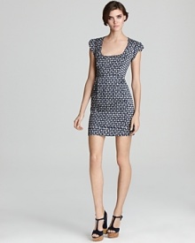French Connection's retro print shift dress channels ingenue energy from your morning latte to evening apertif. French Connection's retro print shift dress channels ingenue energy from your morning latte to evening apertif.
