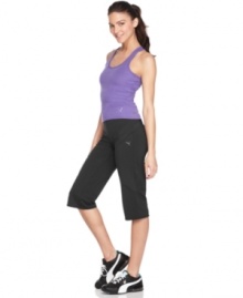 This ribbed tank top in a longer length provides breathable comfort and total coverage during your toughest workouts, from Puma. The built-in shelf bra provides support for low-impact activities, too! This ribbed tank top in a longer length provides breathable comfort and total coverage during your toughest workouts, from Puma. The built-in shelf bra provides support for low-impact activities, too!