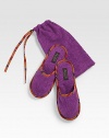 A pair of classic toweling slippers designing in plush cotton with multi-stripe detail and a convenient drawstring pouch. Includes pouch Cotton Machine wash Made in Italy 