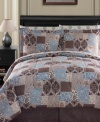 Patchwork perfect! This Montclair comforter set will catch your eye with its elaborate patchwork-style pattern, featuring a medallion and floral motif in different styles and colors. The comforter and shams reverse to an allover crackle pattern so you can mix-and-match for an eclectic or toned down appearance.