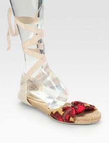 Stretchy linen upper in a classic print, topped with textured hemp and grosgrain ribbon that ties up the calf. Grosgrain ribbon, printed linen and hemp upperHemp liningRubber soleImportedOUR FIT MODEL RECOMMENDS ordering true whole size; ½ sizes should order the next whole size down. Stretchy linen upper in a classic print, topped with textured hemp and grosgrain ribbon that ties up the calf. Grosgrain ribbon, printed linen and hemp upperHemp liningRubber soleImportedOUR FIT MODEL RECOMMENDS ordering true whole size; ½ sizes should order the next whole size down.