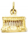 A charm that honors the memory of the 16th president of the U.S. This Lincoln Memorial charm features an intricate carved design in 14k gold. Chain not included. Approximate length: 1/2 inch. Approximate width: 1/2 inch.