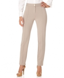 In a ultra-stretchy ponte fabric, these Alfani skinny trousers are chic yet comfortable! In a ultra-stretchy ponte fabric, these Alfani skinny trousers are chic yet comfortable!