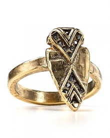 Tap into House of Harlow 1960's brand of vintage-inspired cool with this striking arrowhead ring. Wear it with a leather bomber to be a little bit dangerous, a little bit Deco. Tap into House of Harlow 1960's brand of vintage-inspired cool with this striking arrowhead ring. Wear it with a leather bomber to be a little bit dangerous, a little bit Deco.